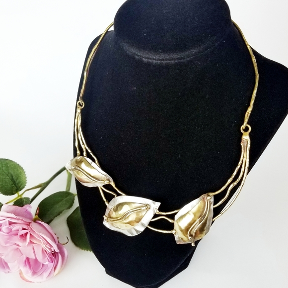 Handcrafted Leaves & Branches Choker Necklace - Picture 5 of 10